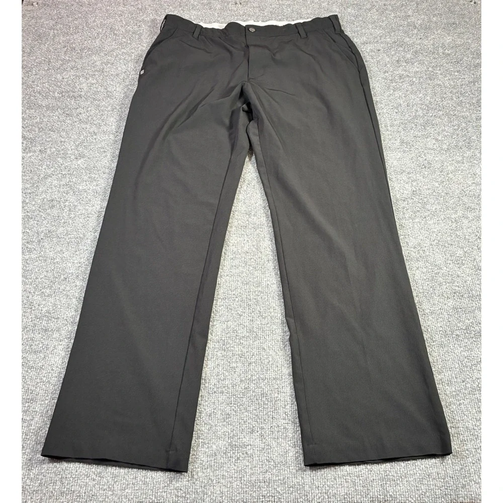 Adidas Golf Pants Mens 36x32 Black Stretch Performance Flat Front
